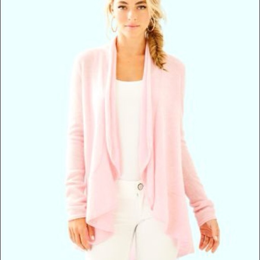 Lilly Pulitzer Marette cashmere cardigan sweater pink tropics new size small s
